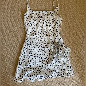 White and Navy Floral Dress